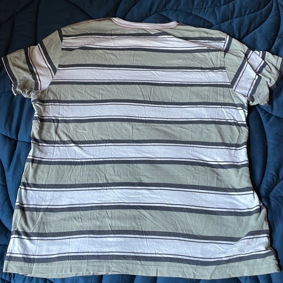 3/$20! EUC RVCA MEN’S XL S/S striped green /navy t-shirt - Picture 5 of 5